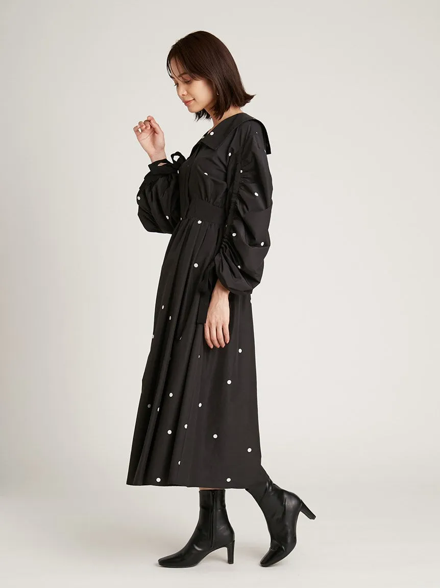 Taffeta Volume Maxi Shirt Dress
