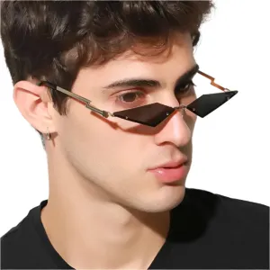 TEEK - Semi-Rimless Triangle Metal Sunglasses