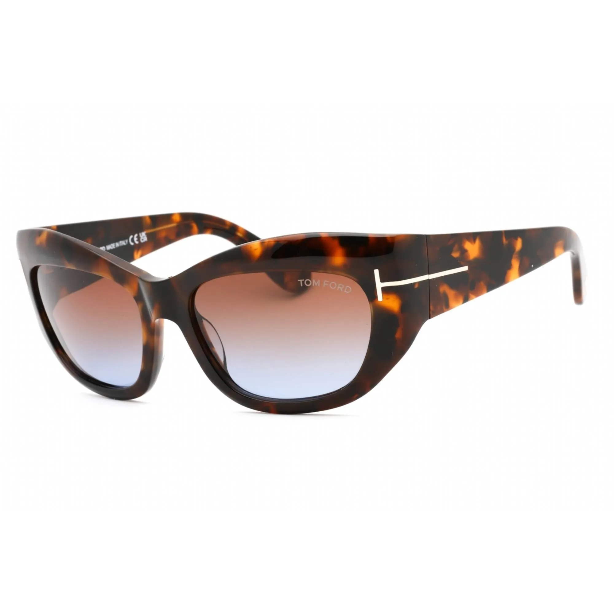 Tom Ford Women's Sunglasses - Dark Havana Plastic Cat Eye Shape Frame | FT1065 52F