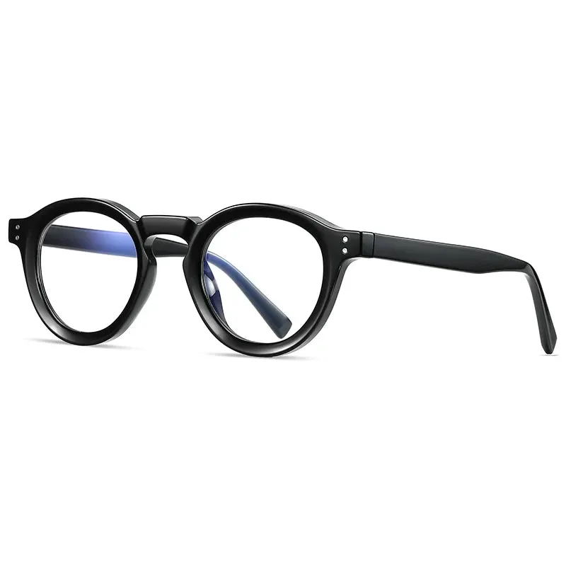 Vicky Men's Full Rim Round Stainless Steel Tr 90 Reading Glasses 2090