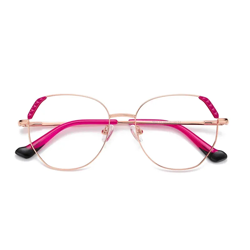 Vicky Unisex Full Rim Polygon Alloy Reading Glasses 3015