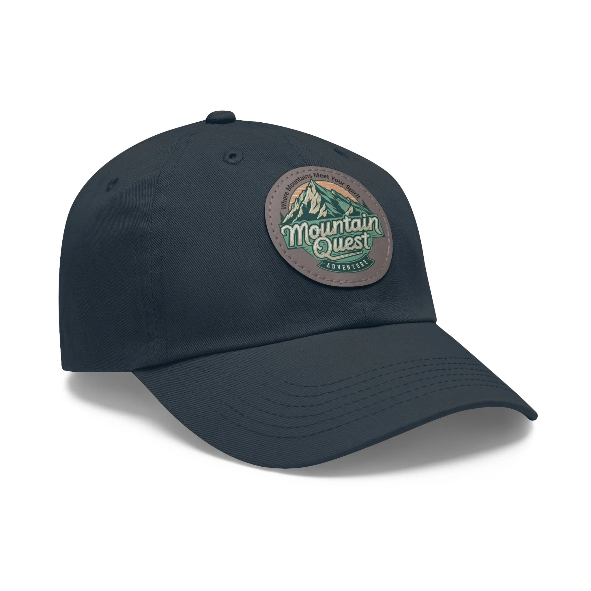 Where Mountains Meet Your Spirit Dad Hat with Leather Patch (Round)  - EmpressKorea