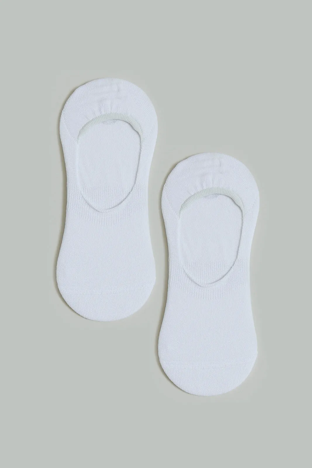 White Plain Invisible Socks (2-Pack)