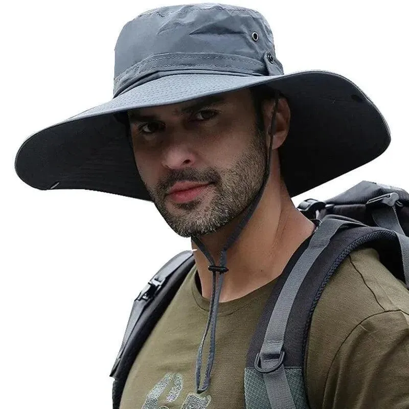 Wide Bucket Hat, UV Protection, Waterproof, Breathable, Lightweight, 4.72in Brim, Perfect for Hiking, Camping, Fishing, and Outdoor Adventures
