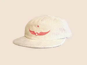 Wing Logo Corduroy Hat in Beige