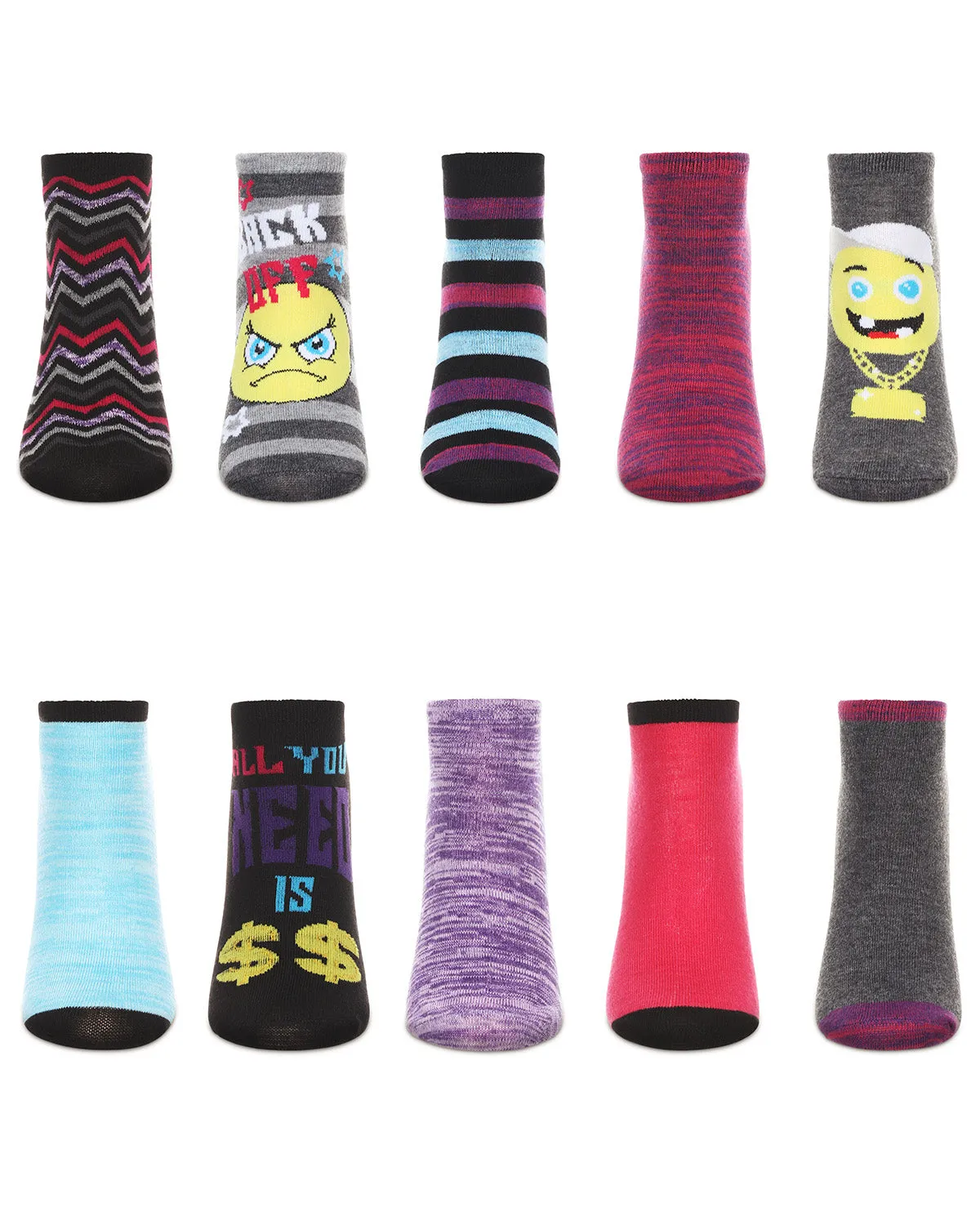 Women's 10 Pair Pack Back Off Low Cut Socks