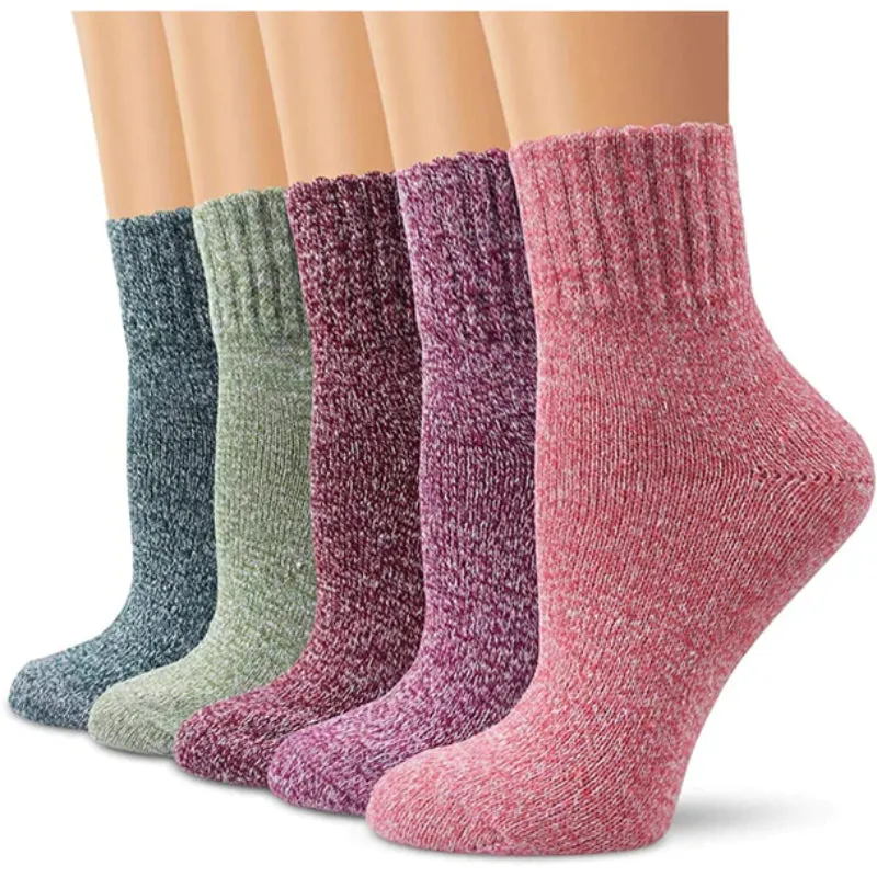 Women's 5 Pairs Vintage Fuzzy Socks