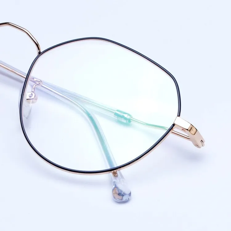 Women's Polygonal Alloy Frame Eyeglasses D844