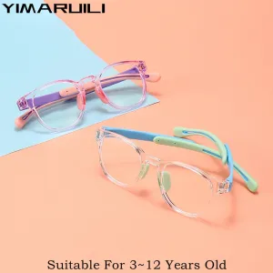 Yimaruili Children's Unisex Full Rim Square Silicone Eyeglasses 91045