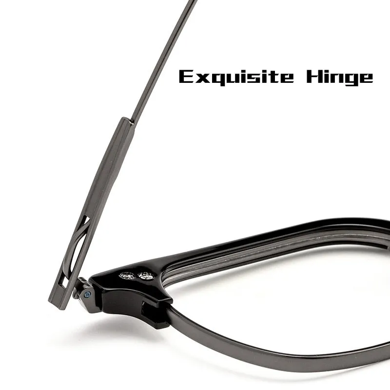 Yimaruili Men's Full Rim Square Acetate Titanium Eyeglasses 2083t
