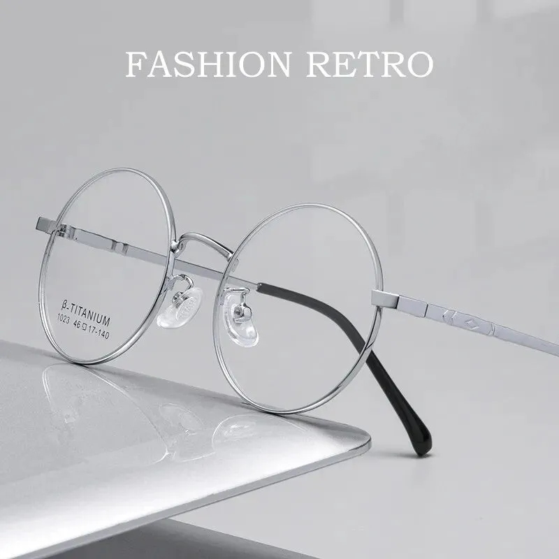Yimaruili Unisex Full Rim Small Round Alloy Eyeglasses 1023th