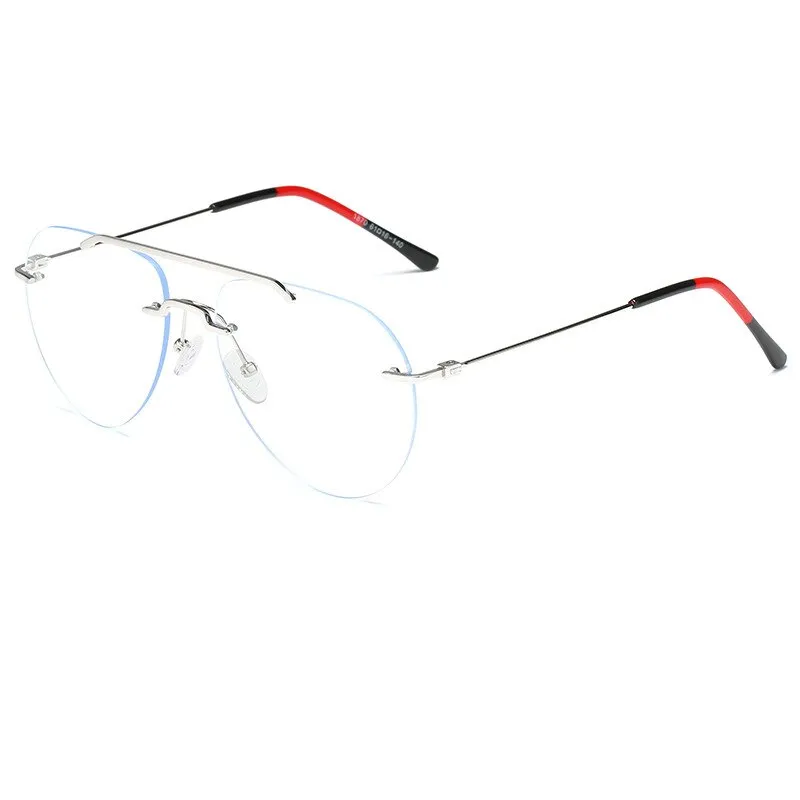 Yimaruili Unisex Rimless Double Bridge Alloy Frame Eyeglasses 1870