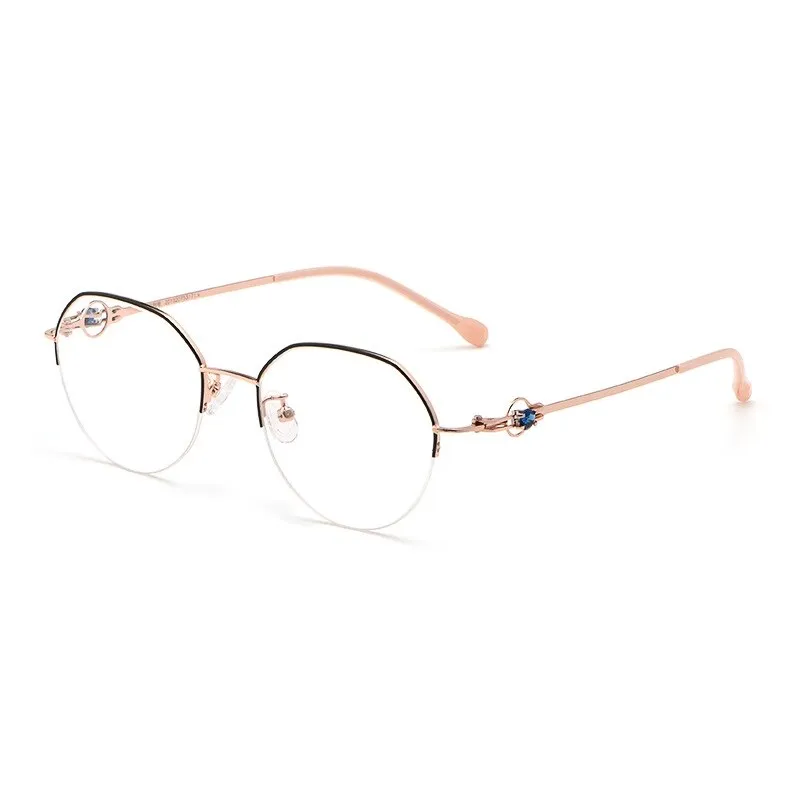 Yimaruili Unisex Semi Rim Alloy Frame Eyeglasses 8001Z