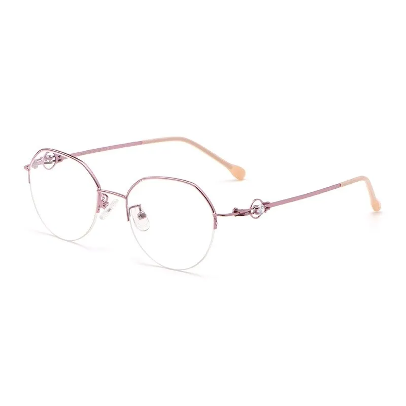Yimaruili Unisex Semi Rim Alloy Frame Eyeglasses 8001Z