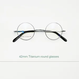 Yujo Unisex Full Rim 42 mm Round Titanium Eyeglasses