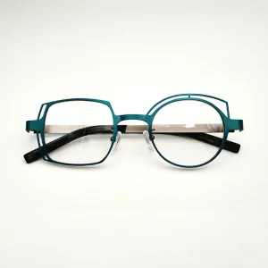 Yujo Unisex Full Rim Round Square Alloy Eyeglasses 811010